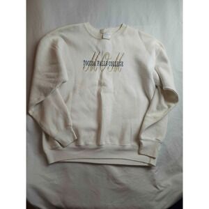 Nu Sport Toccoa Falls College Embroidered Sweatshirt Unisex Large White Vintage
